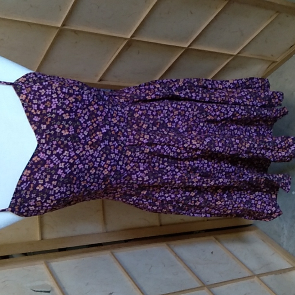 Old Navy dark purple dress with flowers size M